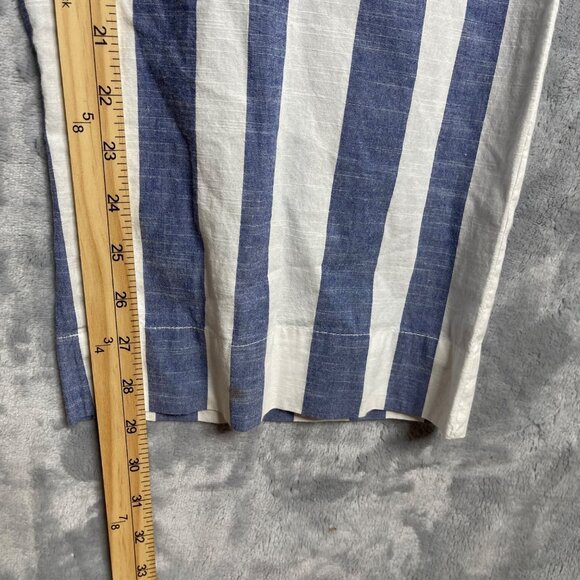 Japna Wide Leg Blue White Stripe Jumpsuit Women S Cotton Tie Back Preppy Coastal - Picture 8 of 9